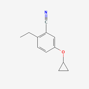 molecular formula C12H13NO B14835411 5-Cyclopropoxy-2-ethylbenzonitrile 