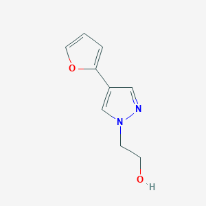 molecular formula C9H10N2O2 B1483542 2-(4-(呋喃-2-基)-1H-吡唑-1-基)乙醇 CAS No. 2090953-15-2