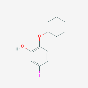 molecular formula C12H15IO2 B14835466 2-(Cyclohexyloxy)-5-iodophenol 