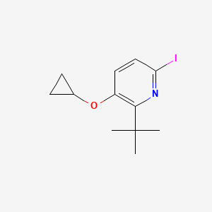 molecular formula C12H16INO B14835484 2-Tert-butyl-3-cyclopropoxy-6-iodopyridine 