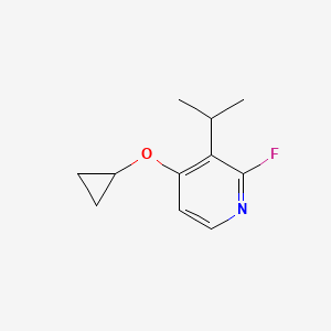 molecular formula C11H14FNO B14835492 4-Cyclopropoxy-2-fluoro-3-isopropylpyridine 