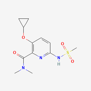 molecular formula C12H17N3O4S B14835558 3-Cyclopropoxy-N,N-dimethyl-6-(methylsulfonamido)picolinamide 