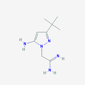 molecular formula C9H17N5 B1483559 2-(5-amino-3-(tert-butyl)-1H-pyrazol-1-yl)acetimidamide CAS No. 2090384-37-3