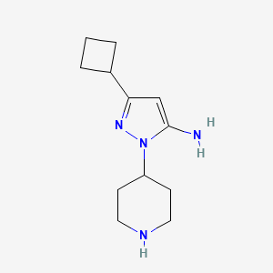 molecular formula C12H20N4 B1483560 3-环丁基-1-(哌啶-4-基)-1H-吡唑-5-胺 CAS No. 2098019-43-1