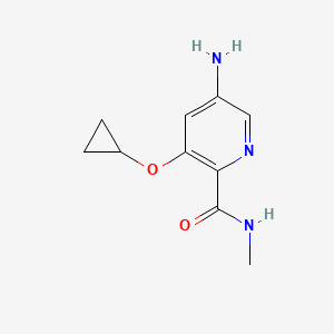 molecular formula C10H13N3O2 B14835619 5-Amino-3-cyclopropoxy-N-methylpicolinamide 