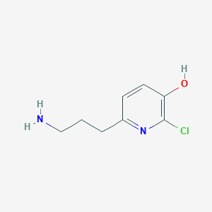 molecular formula C8H11ClN2O B14835629 6-(3-Aminopropyl)-2-chloropyridin-3-OL 