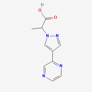 molecular formula C10H10N4O2 B1483565 2-(4-(pyrazin-2-yl)-1H-pyrazol-1-yl)propanoic acid CAS No. 2090946-26-0