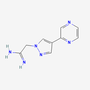 molecular formula C9H10N6 B1483567 2-(4-(pyrazin-2-yl)-1H-pyrazol-1-yl)acetimidamide CAS No. 2097979-58-1