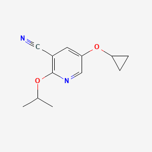 molecular formula C12H14N2O2 B14835671 5-Cyclopropoxy-2-isopropoxynicotinonitrile 