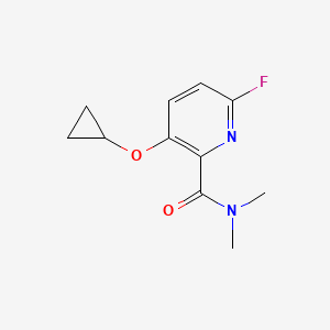 molecular formula C11H13FN2O2 B14835685 3-Cyclopropoxy-6-fluoro-N,N-dimethylpicolinamide 