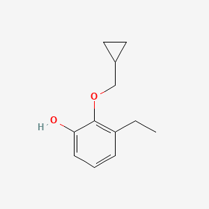 molecular formula C12H16O2 B14835699 2-(Cyclopropylmethoxy)-3-ethylphenol 