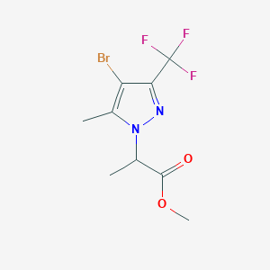 methyl 2-(4-bromo-5-methyl-3-(trifluoromethyl)-1H-pyrazol-1-yl)propanoate