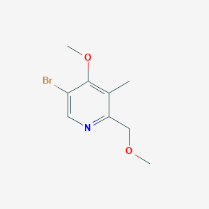 molecular formula C9H12BrNO2 B14835736 5-Bromo-4-methoxy-2-(methoxymethyl)-3-methylpyridine 