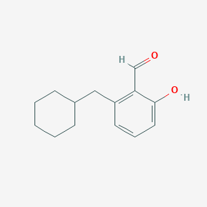 molecular formula C14H18O2 B14835744 2-(Cyclohexylmethyl)-6-hydroxybenzaldehyde 