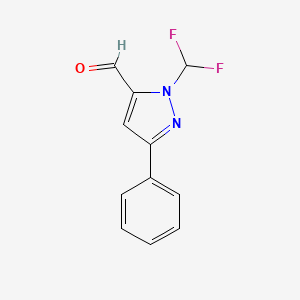 molecular formula C11H8F2N2O B1483575 1-(difluoromethyl)-3-phenyl-1H-pyrazole-5-carbaldehyde CAS No. 2092257-19-5