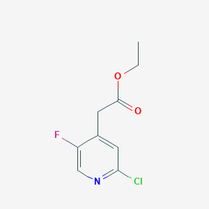 molecular formula C9H9ClFNO2 B14835750 Ethyl 2-chloro-5-fluoropyridine-4-acetate 