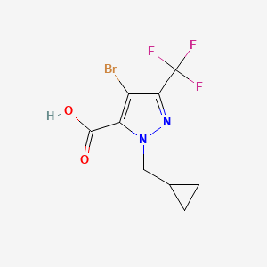 molecular formula C9H8BrF3N2O2 B1483576 4-bromo-1-(cyclopropylmethyl)-3-(trifluoromethyl)-1H-pyrazole-5-carboxylic acid CAS No. 2098135-88-5