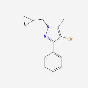 molecular formula C14H15BrN2 B1483578 4-bromo-1-(cyclopropylmethyl)-5-methyl-3-phenyl-1H-pyrazole CAS No. 2098107-43-6