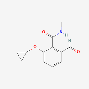 molecular formula C12H13NO3 B14835783 2-Cyclopropoxy-6-formyl-N-methylbenzamide CAS No. 1243479-87-9