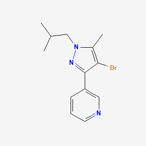 molecular formula C13H16BrN3 B1483579 3-(4-bromo-1-isobutyl-5-methyl-1H-pyrazol-3-yl)pyridine CAS No. 2098044-34-7