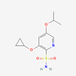 molecular formula C11H16N2O4S B14835791 3-Cyclopropoxy-5-isopropoxypyridine-2-sulfonamide 