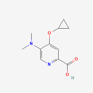 molecular formula C11H14N2O3 B14835802 4-Cyclopropoxy-5-(dimethylamino)picolinic acid 