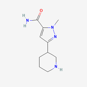 molecular formula C10H16N4O B1483581 1-methyl-3-(piperidin-3-yl)-1H-pyrazole-5-carboxamide CAS No. 2092515-83-6