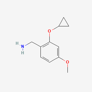 molecular formula C11H15NO2 B14835836 (2-Cyclopropoxy-4-methoxyphenyl)methanamine 