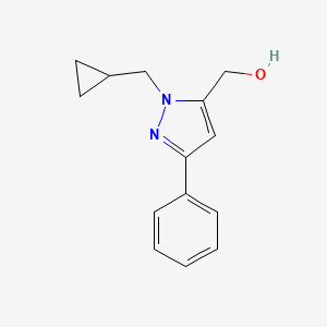 molecular formula C14H16N2O B1483584 (1-(cyclopropylmethyl)-3-phenyl-1H-pyrazol-5-yl)methanol CAS No. 2098132-68-2