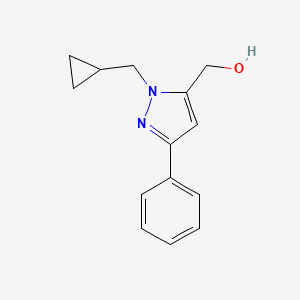 molecular formula C14H16N2O B1483584 (1-(环丙基甲基)-3-苯基-1H-吡唑-5-基)甲醇 CAS No. 2098132-68-2