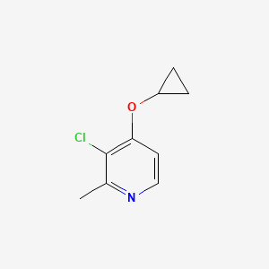 molecular formula C9H10ClNO B14835845 3-Chloro-4-cyclopropoxy-2-methylpyridine 