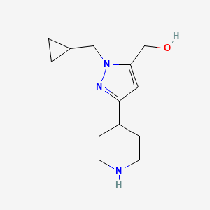molecular formula C13H21N3O B1483585 (1-(环丙基甲基)-3-(哌啶-4-基)-1H-吡唑-5-基)甲醇 CAS No. 2098070-69-8