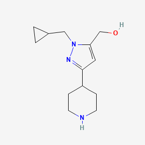 molecular formula C13H21N3O B1483585 (1-(cyclopropylméthyl)-3-(pipéridin-4-yl)-1H-pyrazol-5-yl)méthanol CAS No. 2098070-69-8