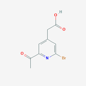 molecular formula C9H8BrNO3 B14835853 (2-Acetyl-6-bromopyridin-4-YL)acetic acid 