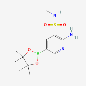 molecular formula C12H20BN3O4S B14835875 2-Amino-N-methyl-5-(4,4,5,5-tetramethyl-1,3,2-dioxaborolan-2-YL)pyridine-3-sulfonamide 