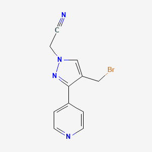 2-(4-(bromomethyl)-3-(pyridin-4-yl)-1H-pyrazol-1-yl)acetonitrile