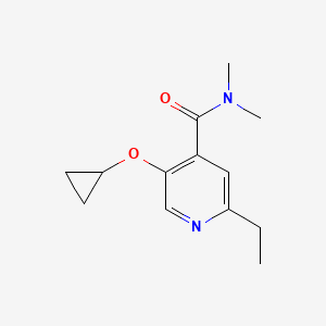 molecular formula C13H18N2O2 B14835901 5-Cyclopropoxy-2-ethyl-N,N-dimethylisonicotinamide 