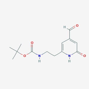 molecular formula C13H18N2O4 B14835905 Tert-butyl 2-(4-formyl-6-hydroxypyridin-2-YL)ethylcarbamate 