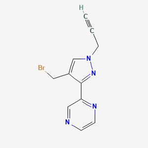 molecular formula C11H9BrN4 B1483598 2-(4-(溴甲基)-1-(丙-2-炔-1-基)-1H-吡唑-3-基)吡嗪 CAS No. 2091565-39-6