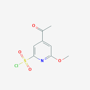 molecular formula C8H8ClNO4S B14835981 4-Acetyl-6-methoxypyridine-2-sulfonyl chloride 