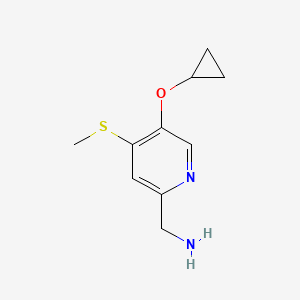 molecular formula C10H14N2OS B14835984 (5-Cyclopropoxy-4-(methylthio)pyridin-2-YL)methanamine 