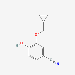 molecular formula C11H11NO2 B14835989 3-(Cyclopropylmethoxy)-4-hydroxybenzonitrile 