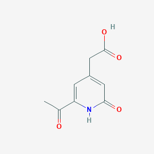 molecular formula C9H9NO4 B14836018 (2-Acetyl-6-hydroxypyridin-4-YL)acetic acid 