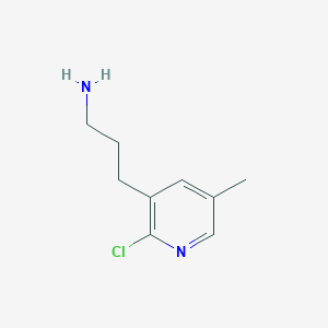 molecular formula C9H13ClN2 B14836057 3-(2-Chloro-5-methylpyridin-3-YL)propan-1-amine 