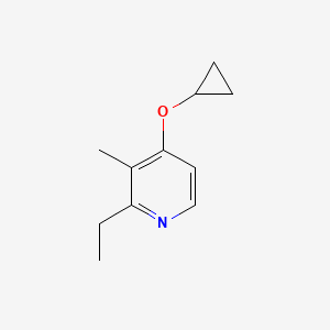 molecular formula C11H15NO B14836128 4-Cyclopropoxy-2-ethyl-3-methylpyridine 