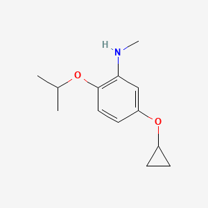 molecular formula C13H19NO2 B14836192 5-Cyclopropoxy-2-isopropoxy-N-methylaniline 