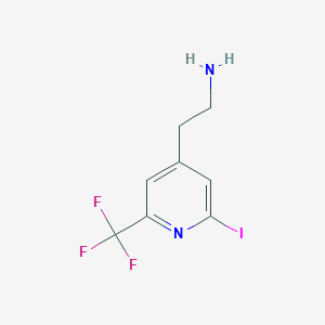 molecular formula C8H8F3IN2 B14836219 2-[2-Iodo-6-(trifluoromethyl)pyridin-4-YL]ethanamine CAS No. 1393553-19-9