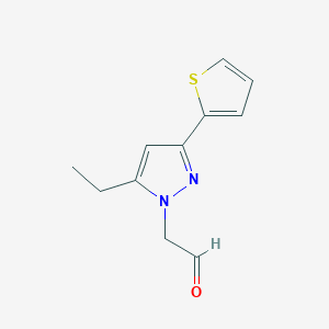 molecular formula C11H12N2OS B1483622 2-(5-ethyl-3-(thiophen-2-yl)-1H-pyrazol-1-yl)acetaldehyde CAS No. 2098070-81-4