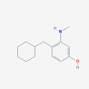 molecular formula C14H21NO B14836222 4-(Cyclohexylmethyl)-3-(methylamino)phenol 