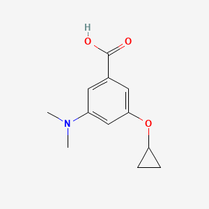 molecular formula C12H15NO3 B14836233 3-Cyclopropoxy-5-(dimethylamino)benzoic acid 